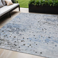 5 X 8 Sky Blue And Gray Abstract Washable Indoor Outdoor Area Rug