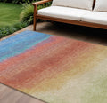 9 X 12 Coral And Blue Ombre Washable Indoor Outdoor Area Rug