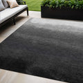 5 X 8 Gray And Silver Ombre Washable Indoor Outdoor Area Rug