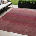 5 X 8 Red And Blush Ombre Washable Indoor Outdoor Area Rug