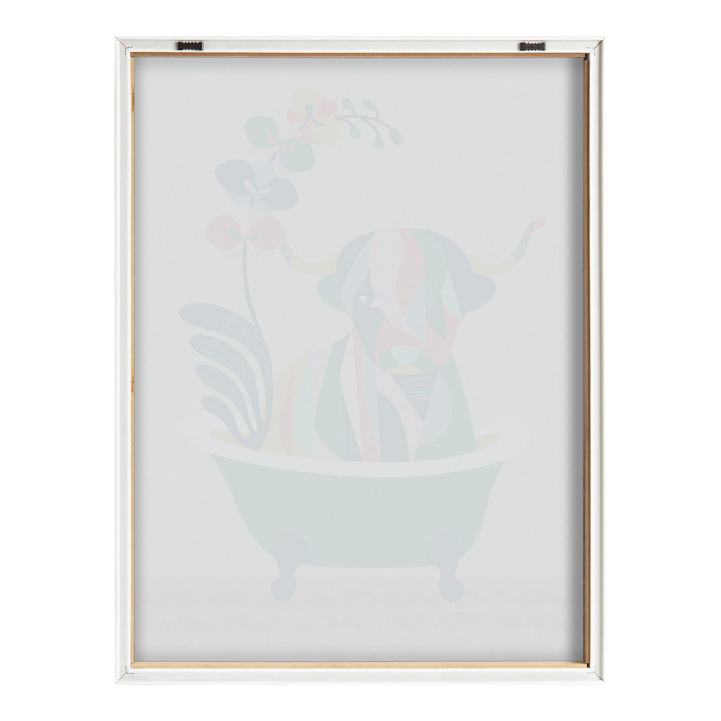 Blake Mid Century Modern Cow in Bathtub Framed Printed Glass by Rachel Lee of My Dream Wall
