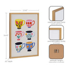 Gallery Botanical Coffee Shop Tea Cups Print by The Creative Bunch Studio