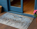 3 X 5 Blue And Beige Nautical Washable Indoor Outdoor Area Rug