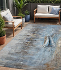 5 X 8 Blue And Beige Nautical Washable Indoor Outdoor Area Rug