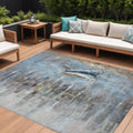 10 X 14 Blue And Beige Nautical Washable Indoor Outdoor Area Rug