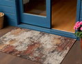 3 X 5 Rust And Beige Abstract Washable Indoor Outdoor Area Rug