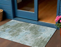 3 X 5 Sage And Denim Blue Abstract Washable Indoor Outdoor Area Rug