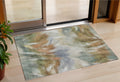3 X 5 Beige And Copper Abstract Washable Indoor Outdoor Area Rug