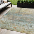 5 X 8 Wheat Sky Blue And Beige Abstract Washable Indoor Outdoor Area Rug