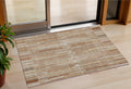 3 X 5 Terra Cotta And Beige Striped Washable Indoor Outdoor Area Rug