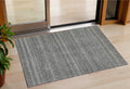 3 X 5 Pewter And Gray Striped Washable Indoor Outdoor Area Rug