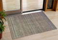 3 X 5 Brown And Denim Blue Striped Washable Indoor Outdoor Area Rug