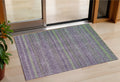 3 X 5 Purple And Lime Green Striped Washable Indoor Outdoor Area Rug
