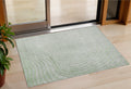 3 X 5 Artichoke Green And Silver Abstract Washable Indoor Outdoor Area Rug