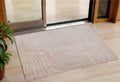 3 X 5 Copper And Silver Abstract Washable Indoor Outdoor Area Rug