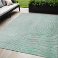 5 X 8 Mint Green And Silver Abstract Washable Indoor Outdoor Area Rug