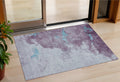 3 X 5 Lavender And Teal Blue Abstract Washable Indoor Outdoor Area Rug