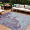 8 X 10 Lavender And Teal Blue Abstract Washable Indoor Outdoor Area Rug