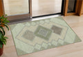3 X 5 Green Gray And Taupe Geometric Washable Indoor Outdoor Area Rug