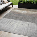 5 X 8 Taupe And Gray Abstract Washable Indoor Outdoor Area Rug