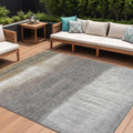 10 X 14 Taupe And Gray Abstract Washable Indoor Outdoor Area Rug