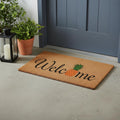 17 X 29 Natural And Black Pineapple Welcome Outdoor Coir Door Mat