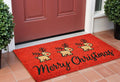 17 X 29 Red And Black Coir Reindeer Outdoor Christmas Door Mat
