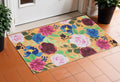 17 X 29 Natural Pink And Blue Floral Outdoor Coir Door Mat