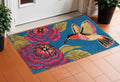17 X 29 Blue Pink And Green Hummingbird Outdoor Coir Door Mat