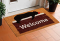 17 X 29 Natural Black And Brown Bear Welcome Outdoor Coir Door Mat