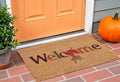 17 X 29 Natural And Orange Fall Leaves Welcome Coir Outdoor Door Mat