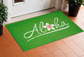 17 X 29 Green And White Aloha Outdoor Coir Door Mat