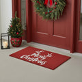 17 X 29 Red And White Coir Reindeer Outdoor Christmas Door Mat