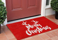 24 X 36 Red And White Coir Reindeer Outdoor Christmas Door Mat