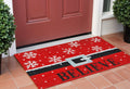 24 X 36 Red And Black Coir Snowflake Outdoor Christmas Door Mat