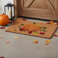 24 X 36 Natural And Orange Coir Pumpkin Outdoor Fall Door Mat