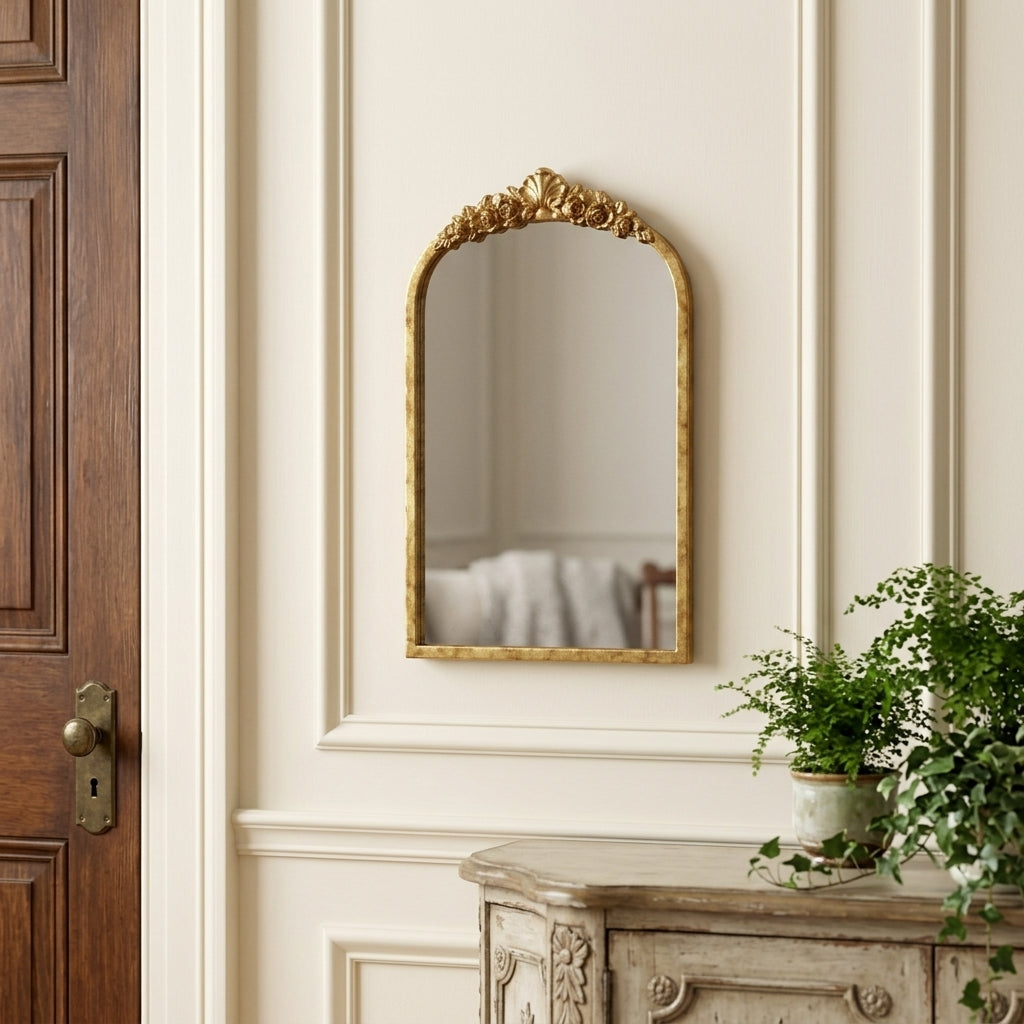 16 Gold Metal Arch Accent Mirror
