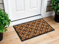 24 X 36 Black And Natural Geometric Outdoor Coir And Rubber Door Mat