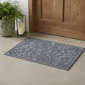 24 X 36 Gray Botanical Leaves Outdoor Polypropylene Door Mat