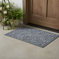 24 X 36 Gray Floral Outdoor Polypropylene Door Mat