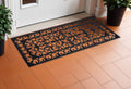 17 X 41 Black Scrollwork Outdoor Rubber Door Mat
