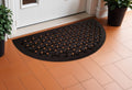20 X 36 Black Lattice Semi Circle Outdoor Rubber Door Mat