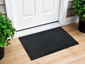 22 X 34 Black Ridged Lines Outdoor Rubber Door Mat