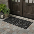 22 X 48 Black Scrollwork Outdoor Rubber Door Mat