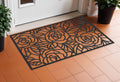 24 X 36 Black Floral Outdoor Rubber Door Mat