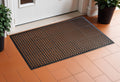 36 X 36 Black Geo Circles Outdoor Rubber Door Mat