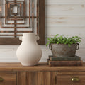 10 Beige Recycled Paper Round Urn