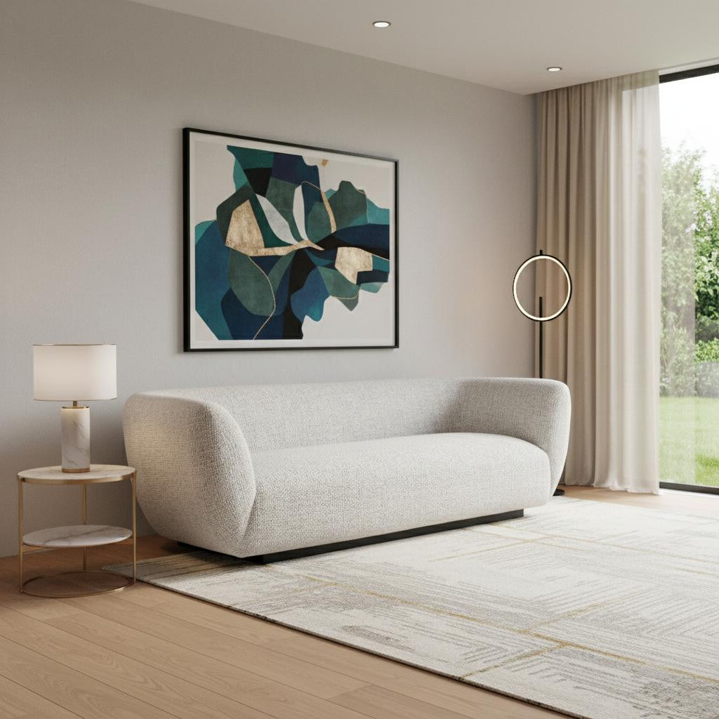 96 Gray Upholstered Sofa
