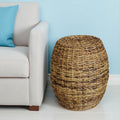 20 Natural Rattan Round Drum End Table