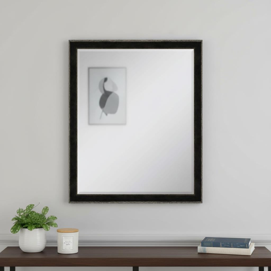 32 Dark Brown Wood Accent Mirror